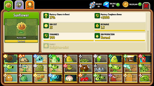 PVZ2国际版9999999级植物版5